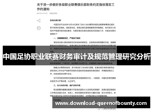 中国足协职业联赛财务审计及规范管理研究分析